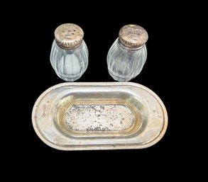 2 Boxed Christofle Sterling Silver Tray & Salt & Pepper-6 Pc.( 2 Of 2)