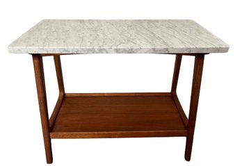 West Elm Marble & Walnut Side Table ( 1 Of 2)