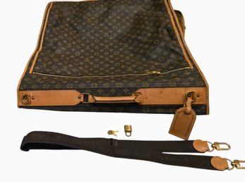 Louis Vuitton Travel Garment Suitcase With Leather Trim And Hangers