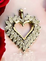 Gold And Diamond Heart Pendant