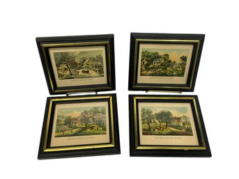 4 Currier And Ives 'american Homestead Series' Lithographs