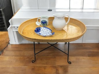 Basket Edge Wood And Metal Coffee Table