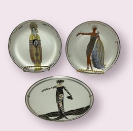 Three Erte Collector Plates