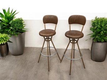 2 MCM Cosco Swivel Bar Stools