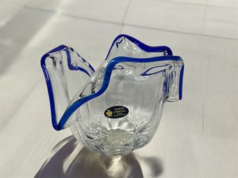 MURANO White Cristal  Bowl Hand Made In Italy