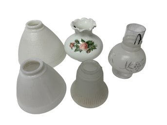 Lot Of 5 Glass Lamp Shades