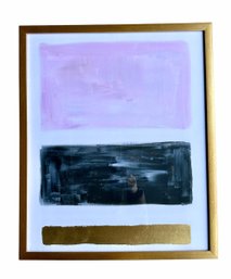 Framed Pink, Navy And Gold Wall Art