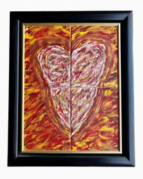 Framed Original Painting - Heart Quadrants