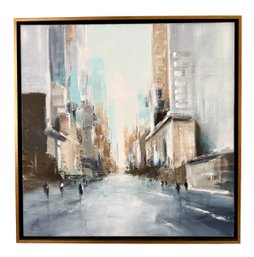Original Abstract Cityscape By Richard Poumelin - Cool Hues
