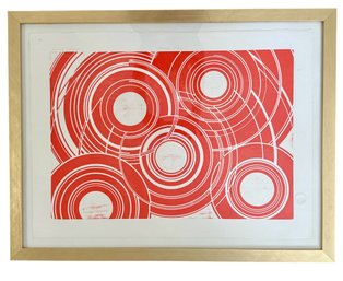 Framed Original Denise Amses 'Red Pulse'