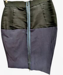 Tres Chic Pencil Thin Black & Navy Blue Zipper Skirt Size 4
