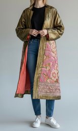 Asian Silk Handbeaded Vintage Robe Jacket