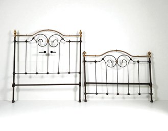 Full Size Antique Iron & Brass Headboard Frame