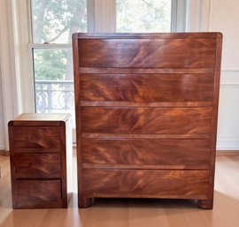 Art Deco Matching Dresser & End Table Large & Small