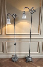 TWO Beautiful Art Noveau Floor Lamps