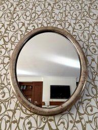 Silver Crackled Oval Mirror
