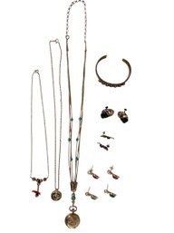 Sterling Silver With Turquoise & Stained Glass Enhancements