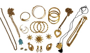 Brushed Gold Toned Jewelry Collection Including Napier, Anne Klein, Kirks Folly & Debbie J. Palmer