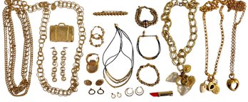 Gold Tone Jewelry Collection Including Betsy Johnson