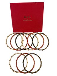 Nine Kenneth J Lane Enameled Bangles