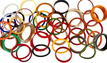 Vintage Colorful Molded Bangle Bracelets