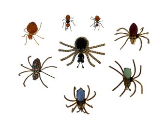 Collection Of Vintage Spider Brooches