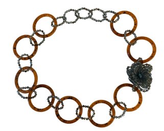 Venetian Tortoise Glass Ring Necklace, Limited Edition