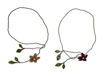 Mindy Lam Couture Crystal Beaded Floral Necklaces