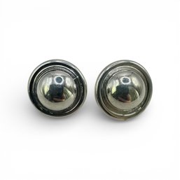 (B30) Italian Sterling Silver Round Stud Earrings