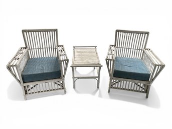 Vintage Reed Stick Outdoor Furniture Set