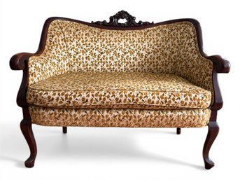 Antique Victorian Era Reupholstered Settee