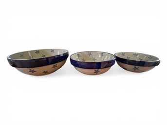 Marshall Pottery Blue Star Nesting Bowls