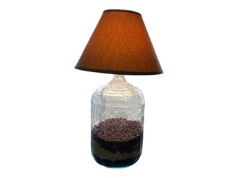 Large Glass Carboy Table Lamp With Neutral Shade