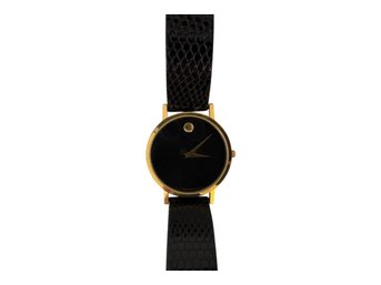 Vintage Movado Museum Classic Black Dial 31mm Watch