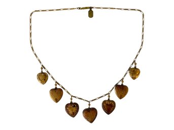 Pididdly Links Necklace With Heart Charms, Made In Kingston, NY