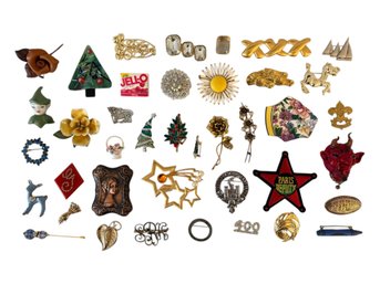 Large Array Of Brooches & Pins, Some Signed