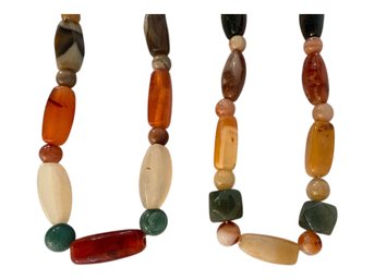 Two Polished Gemstone Necklaces