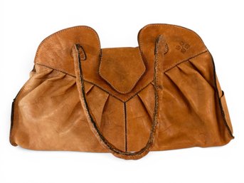 Vintage Patricia Nash Lione Cognac Brown Leather Satchel