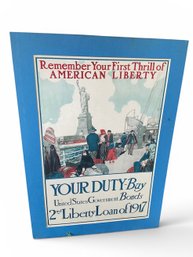Vintage 1917 WWI Liberty Loan Poster