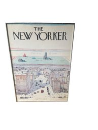 Framed 1976 View Of The World From 9th Avenue Poster By Saul Steinberg, New Yorker Magazine