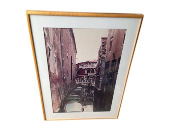 Framed Scenic Venice Canal Photograph