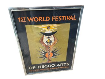 1966 Art Poster For 1st World Festival Of Negro Arts In Dakar