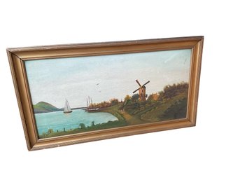 Vintage Unsigned Countryside Landscape Painting