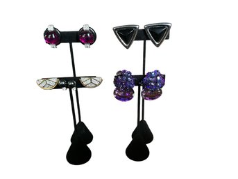 5 Vintage 1950s Clip On Earrings