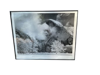 Ansel Adams Half Dome Winter Yosemite National Park Black And White 1968 Photograph Print
