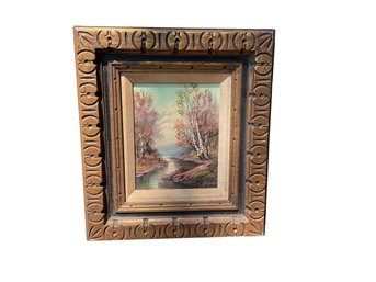 Autumn Creek Signed Oil Painting Landscape