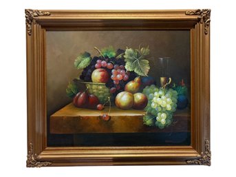 Fruit Still Life Oil Painting, Signed