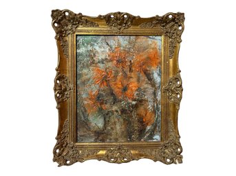 Betty Martin (American, 20th Century) Original Mid-century Floral Still Life Oil Painting, Signed
