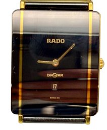 Vintage Rado Diastar Rectangular Black Ceramic Quartz Watch