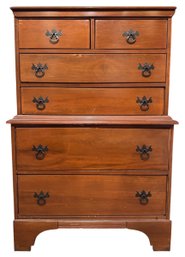 Solid Wooden Traditional Tall Boy Chest On Chest